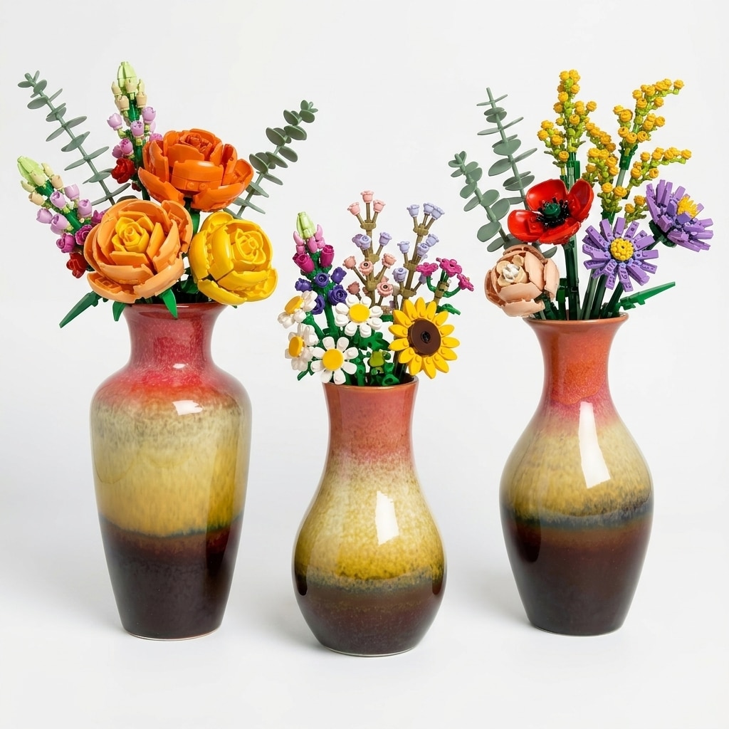 KeyDeco Best flower vase for Lego Botanical Collection Wildflower Bouquet 10313